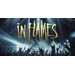 in flames
